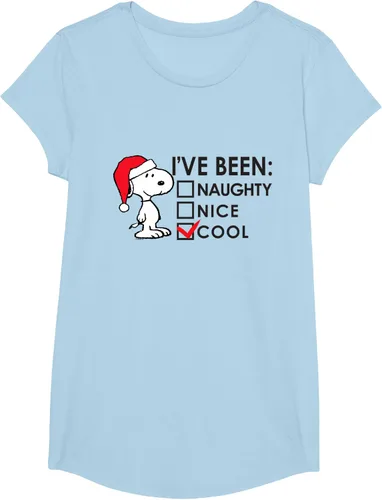 Vista 17 de Peanuts - Camiseta de Navidad fresca de Snoopy, Azul Blanco