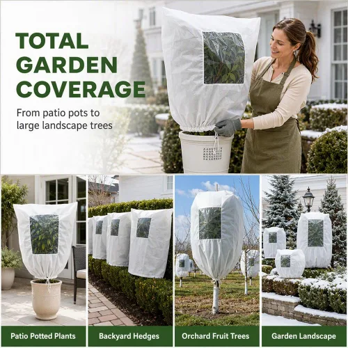 Vista 5 de Cubiertas de protección contra heladas para plantas con ventana de visión Verde-23.6"W x 31.5"H