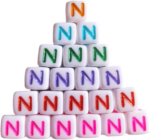 Vista 30 de Xeahung 200 cuentas de letras acrílicas cuadradas multicolor para hacer joyas, llaveros de bricolaje, collares, pulseras, decoraciones