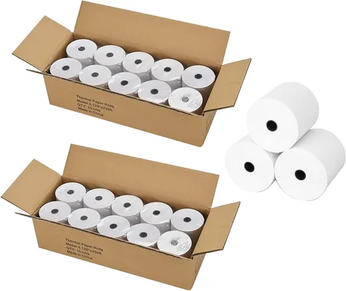 Vista 16 de Papel de recibo térmico 3 1/8 x 119 Papel de recibo Caja registradora POS Papel de recibo 10 rollos