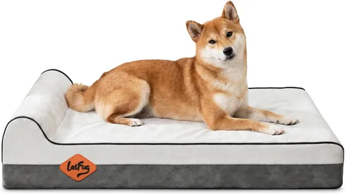 Vista 38 de Laifug Cama ortopédica de espuma viscoelástica para perros con forro duradero a prueba de agua y funda extraíble lavable (grande