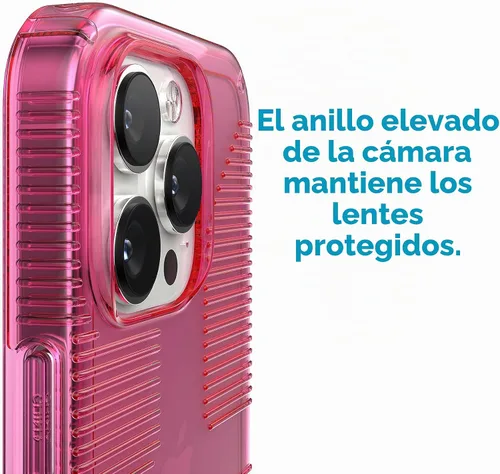 Vista 4 de Speck Funda transparente para iPhone 14 Pro - Protección delgada contra caídas, resistente a los arañazos y antiamarilleamiento con agarre