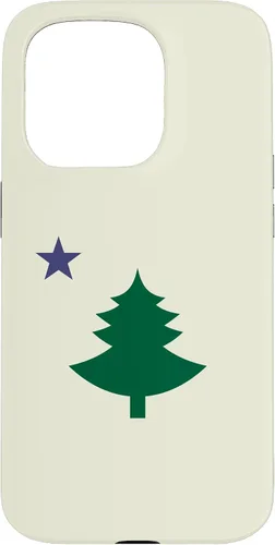 Vista 14 de Original Old Maine State Flag 1901 Pine Tree Star Case for iPhone 17