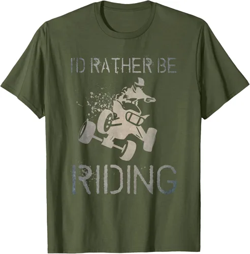 Vista 55 de Camiseta gráfica I'd Rather Be Riding ATV Quad Racing Rider de 4 ruedas, Negro