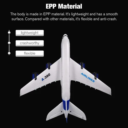 Vista 6 de Avión RC GoolRC A380, avión de control remoto 2.4G 3CH, avión RC fácil de volar para principiantes, modelo de planeador de ala fija de espuma EPP