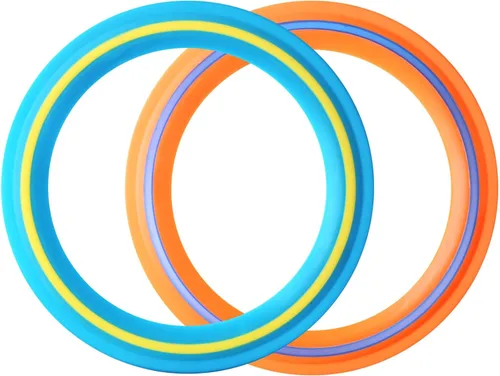Vista 10 de JEEFUD Disco volador para niños y adultos, anillo volador de 11 pulgadas, paquete de 3 discos suaves para jugar deportes en la playa, patio trasero