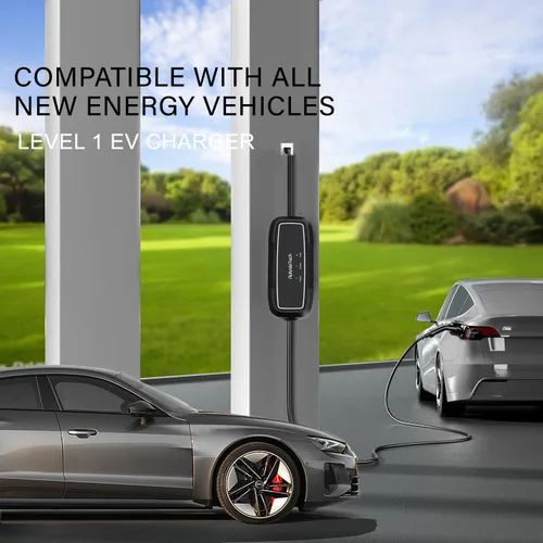 Vista 6 de Cargador portátil para vehículos eléctricos Nivel 1, 15Amp 110V, cargador eléctrico para vehículos con cable de extensión de 21 pies, NEMA 5-15P