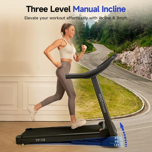 Vista 3 de YPOO Cintas de correr para uso doméstico, caminadora con inclinación, cintas de correr plegables automáticas para el hogar, cinta de correr de 8.0