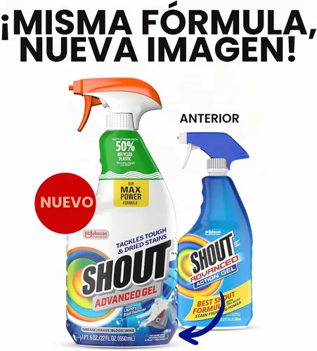 Vista 2 de Shout Advanced Gel removedor de manchas en aerosol para lavandería, 22