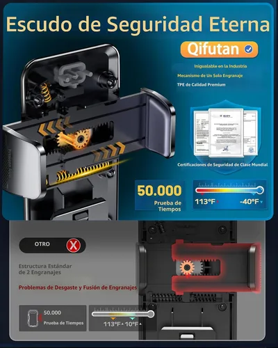 Vista 8 de Qifutan Soporte de teléfono para el salpicadero para el parabrisas del automóvil, para el salpicadero del automóvil, salida de aire, manos libres