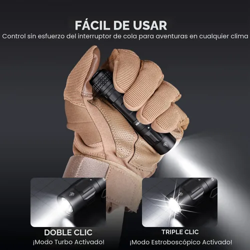 Vista 4 de Guardtier Linterna M70 EDC de 1100 lúmenes, luz de bolsillo recargable USB-C con clip, 5 modos de luz LED compacta para campamento, senderismo