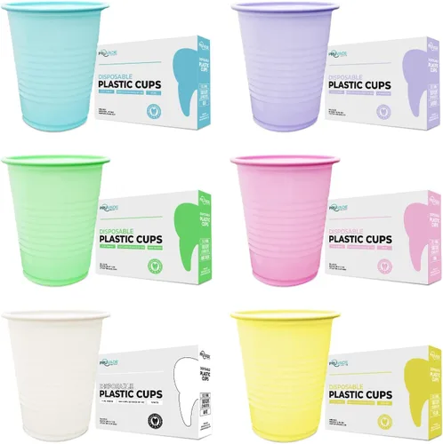 Vista 8 de Vasos desechables Paquete de 500 Vasos de baño de plástico azules de 5 onzas, perfectos para medicina, agua, enjuague, enjuague bucal, fiestas