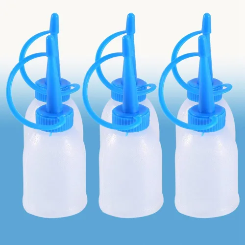 Vista 8 de AYNEFY Botella industrial, 6 piezas de plástico de 1.0 fl oz, a prueba de fugas, reutilizable, cocina, manualidades
