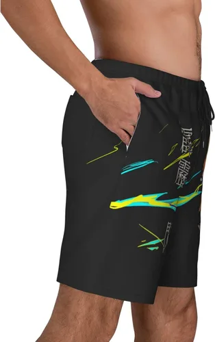 Vista 3 de Demon Kimetsu No Yaiba - Pantalones cortos de playa divertidos de verano, hawaianos, de secado rápido, parte delantera plana, para hombres y mujeres