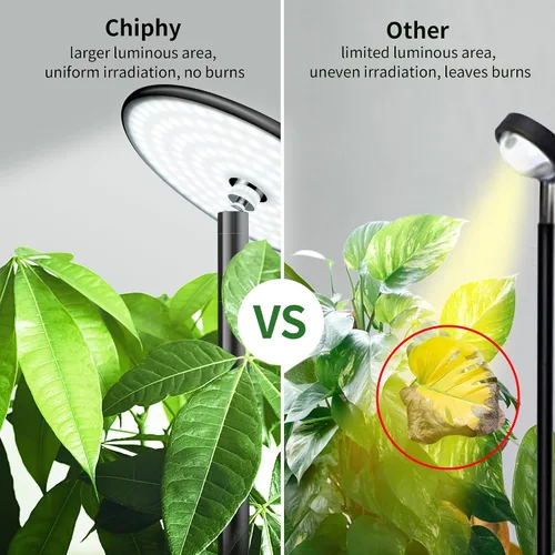 Vista 9 de chiphy Luces de cultivo, luz de planta de espectro completo de 85" para plantas de interior, temporizador de 4/8/12H, lámpara de cultivo de 40W, 10