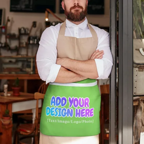 Vista 149 de AXKEUDO Delantal personalizado con bolsillos, delantales de cintura para camarera para cocinar en casa, restaurante, servir trabajo