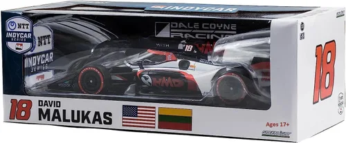 Vista 2 de Dallara IndyCar # 18 David Malukas HMD Trucking Dale Coyne Racing con HMD Motorsports (configuración de campo de carretera) NTT IndyCar Series