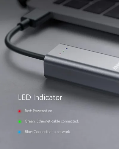 Vista 12 de Anker Adaptador USB C a Ethernet, concentrador de red portátil de 1 Gigabit, 10/100/1000 Mbps, para MacBook Pro, iPad Pro 2019/2018, ChromeBook