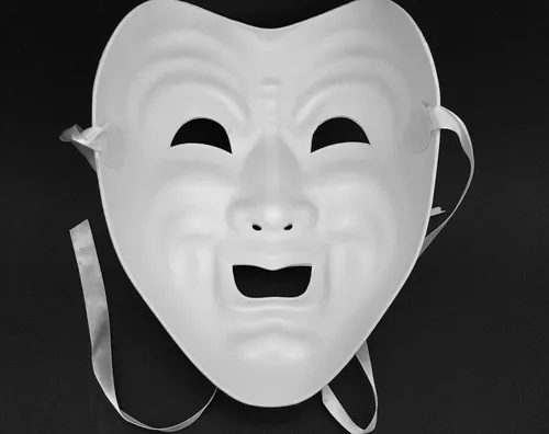 Vista 3 de MASQ Máscara de comedia y tragedia en blanco, unisex, para adultos, para Halloween, o decoración