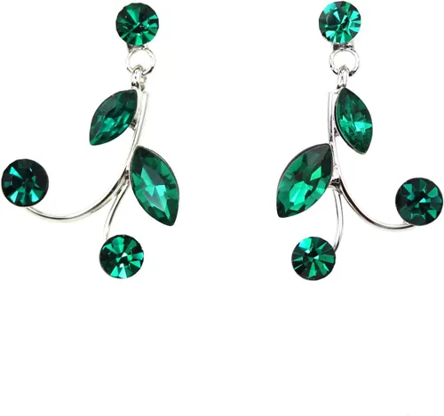 Vista 4 de Faship Precioso conjunto de pendientes y collar floral de cristal