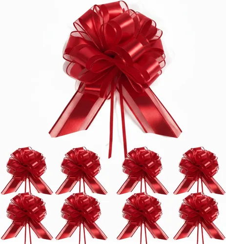 Vista 7 de 10 lazos grandes para envolver regalos, lazo con cinta para cestas de regalo de boda, lazos de envoltura de regalo de fiesta, lazos de decoración