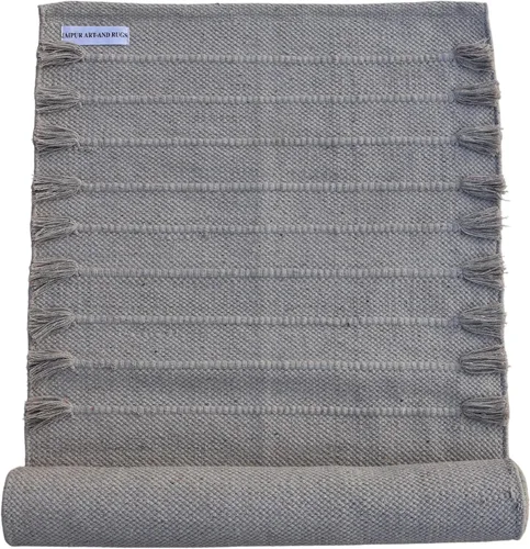 Vista 8 de Jaipur Art & Rugs - Alfombra de yoga de algodón, respetuosa con el medio ambiente, tejida a mano, gruesa (0.945 x 2.835 x 0.197 in)