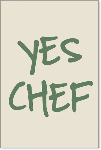 Vista 18 de Haitunone Póster verde con cita de chef con cita de cocina, arte de pared, minimalista, moderno, de mediados de siglo, impresiones para cocina