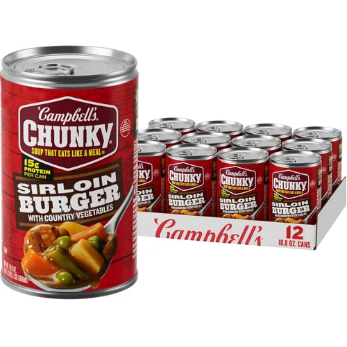 Vista 10 de Campbell's Chunky - Sopa de hamburguesa de solomillo con verduras campestres, lata de 18.8 onzas