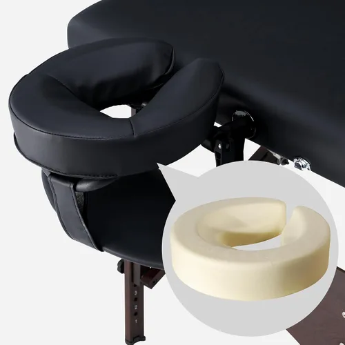 Vista 3 de Master Massage Argo - Mesa portátil de spa y belleza de 28 pulgadas, color negro con patas de nogal