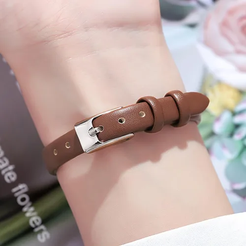 Vista 7 de BESTKANG Reloj de pulsera de cuero de moda para mujer, fácil de leer, reloj de pulsera de cuarzo casual resistente al agua, reloj de pulsera pequeño