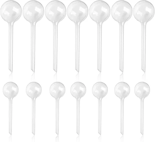 Vista 9 de 10 globos transparentes de riego de plantas, bombillas de plástico de riego automático, dispositivo de riego automático de flores, bebedero