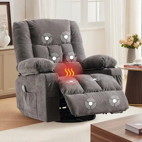 Vista 12 de MAHOMICO Sofá reclinable con portavasos para sala de estar, manual de 3 asientos, sillón reclinable de gran tamaño con ergonómico, bolsillo lateral
