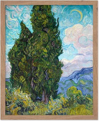 Vista 53 de Poster Master Póster clásico de Van Gogh, impresión impresionista vintage, regalo para artista, pintor, autorretrato, sombrero de paja, dibujo