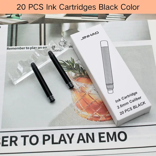 Vista 3 de Cartuchos de tinta color negro para pluma estilográfica, diámetro
