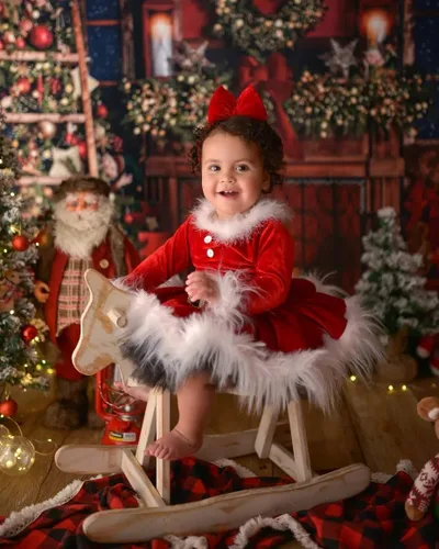 Vista 2 de Vestido de Navidad para niña pequeña, ropa de manga larga, color rojo, Papá Noel, princesa, fiesta, cosplay, vestidos para la cabeza