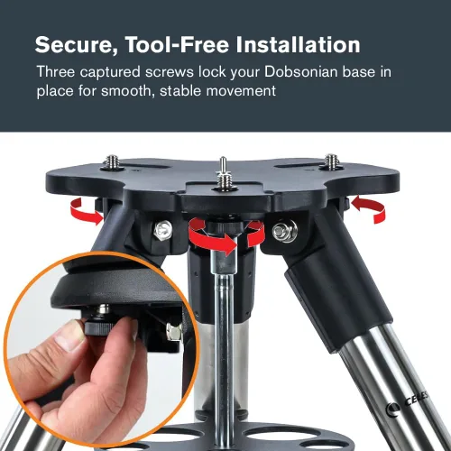 Vista 5 de Celestron – Trípode para Dobsoniano de Sobremesa – Trípode Sólido, Robusto y Ajustable – Exclusivamente para el StarSense Explorer de Sobremesa