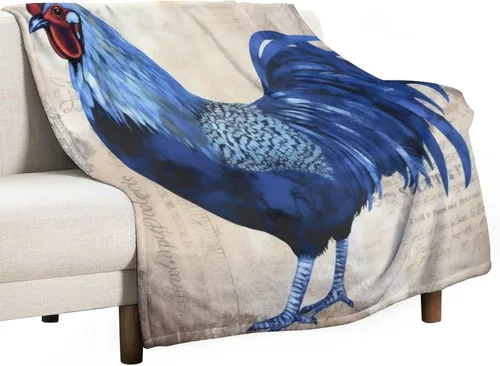Vista 52 de Manta de gallo con encanto de campo, manta de forro polar de felpa de 30 x 40 pulgadas, manta de franela súper suave para decoración de sofá, cama