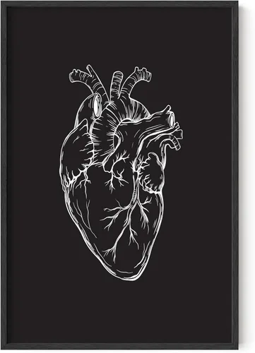 Vista 79 de HAUS AND HUES Impresión artística de corazón negro, 12 x 16 pulgadas, enmarcada, beige