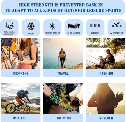 Vista 54 de CLOHOMIN Mangas para brazos, protección solar, mangas de compresión, cubierta de tatuaje para mujeres y hombres, manga deportiva atlética refrescante