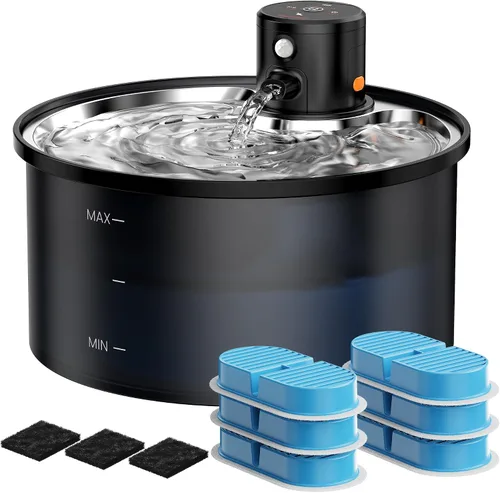 Vista 11 de Fuente de Agua Inalámbrica para Gatos Sin Cable: Fuente para Gatos Operada por Batería - Dispensador Automático de Agua para Mascotas de 108oz/3.2L