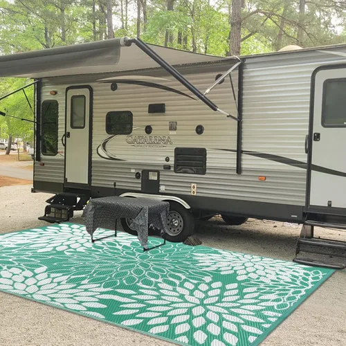 Vista 40 de Anidaroel Alfombra de área para exteriores para patio, 4 x 6 pies, impermeable, reversible, alfombra de paja de plástico para exteriores, alfombra