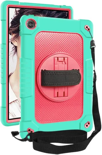 Vista 9 de Mignova - Funda para tablet Lenovo M10 Plus de 3ª generación 2022 con función atril giratoria incorporada, correa de hombro, correa de mano, híbrida