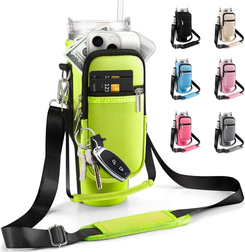 Vista 9 de Bolsa de transporte con bolsillo para teléfono para vaso Stanley de 40 onzas con asa y vaso Simple Modern de 40 onzas - Funda tipo bandolera