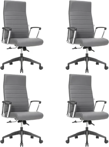 Vista 31 de LeisureMod Hilton Leather Executive Office Chair, Adjustable Height Negro
