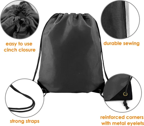 Vista 4 de BeeGreen Bolsa con cordón a granel para fiestas de cumpleaños, deportes, poliéster con cincha, para bricolaje, multiusos, para manualidades