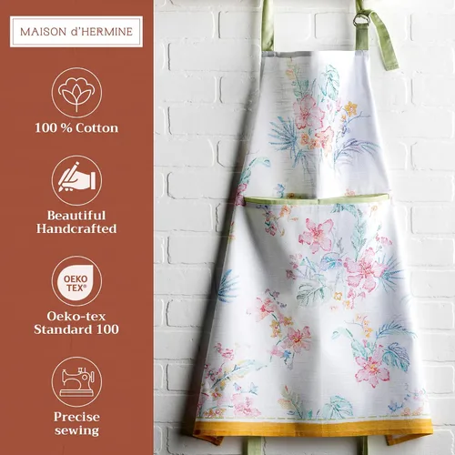 Vista 83 de Maison d' Hermine Delantales para mujer con bolsillo, 100% algodón (27.50 x 31.50 pulgadas)
