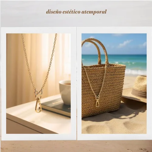 Vista 8 de Cordones para tarjetas de identificación, collar y cadena para llaves Soporte para tarjetas de identificación de acero inoxidable dorado