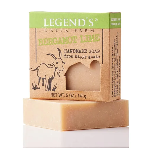 Vista 7 de Legend's Creek Farm Goat Milk Soap - Barra de jabón hidratante limpiadora para manos y cuerpo, espuma cremosa de 5 onzas, jabón natural nutritivo