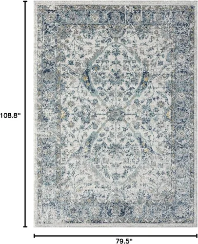 Vista 2 de LUXE WEAVERS Euston Collection 8060 - Alfombra oriental moderna color marfil de 6 x 9 pulgadas