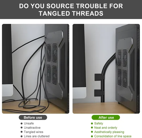 Vista 4 de Paquete de 50 bridas reutilizables autoadhesivas para organizar cables, correas ajustables de gancho y bucle para organizar cables de datos, cables